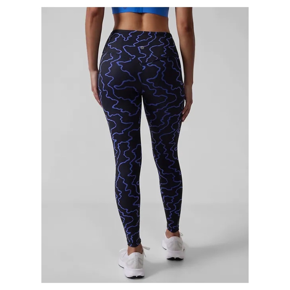Athleta Elation Train Textured 7/8 Tights Vapor Black Hemisphere Small Petite - Picture 3 of 5